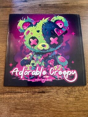 Adorable Creepy Coloring Book - Neon Teddy Cover